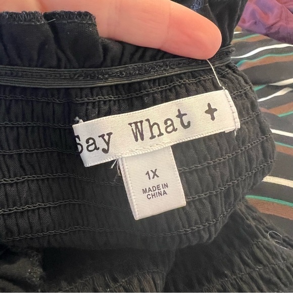 Say What? Smocked Off Shoulder Top Black - Picture 9 of 10